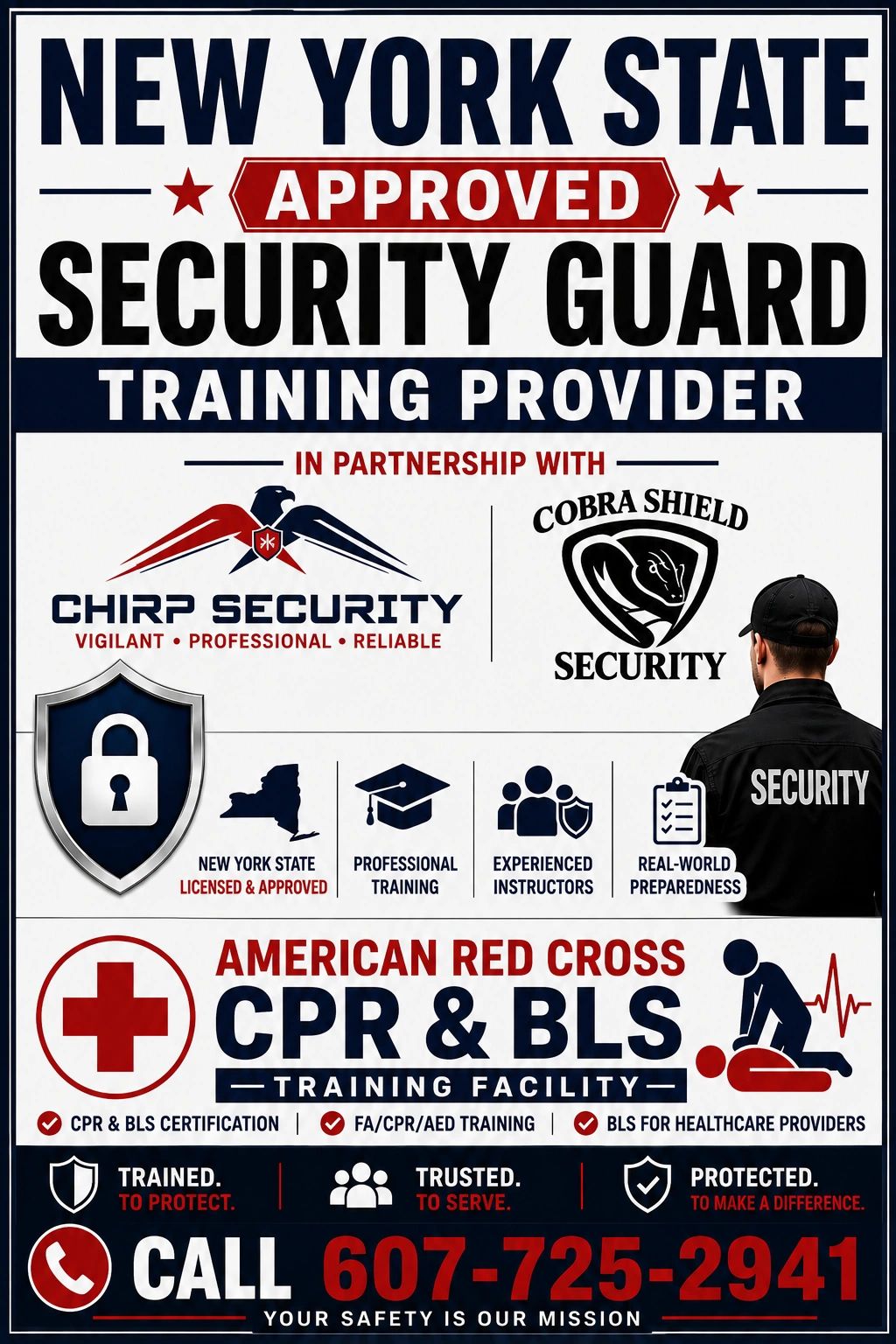 Armed and unarmed security officers in uniform